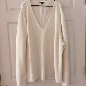 J Crew Mercantile White V Neck Sweater Size 3X New With Tags